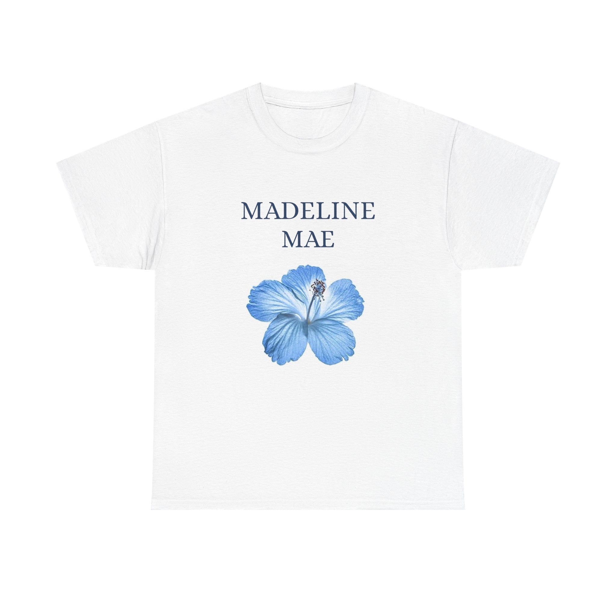MADELINE MAE Blue Hibiscus Flower Tee