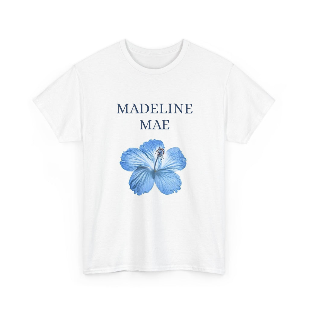 MADELINE MAE Blue Hibiscus Flower Tee