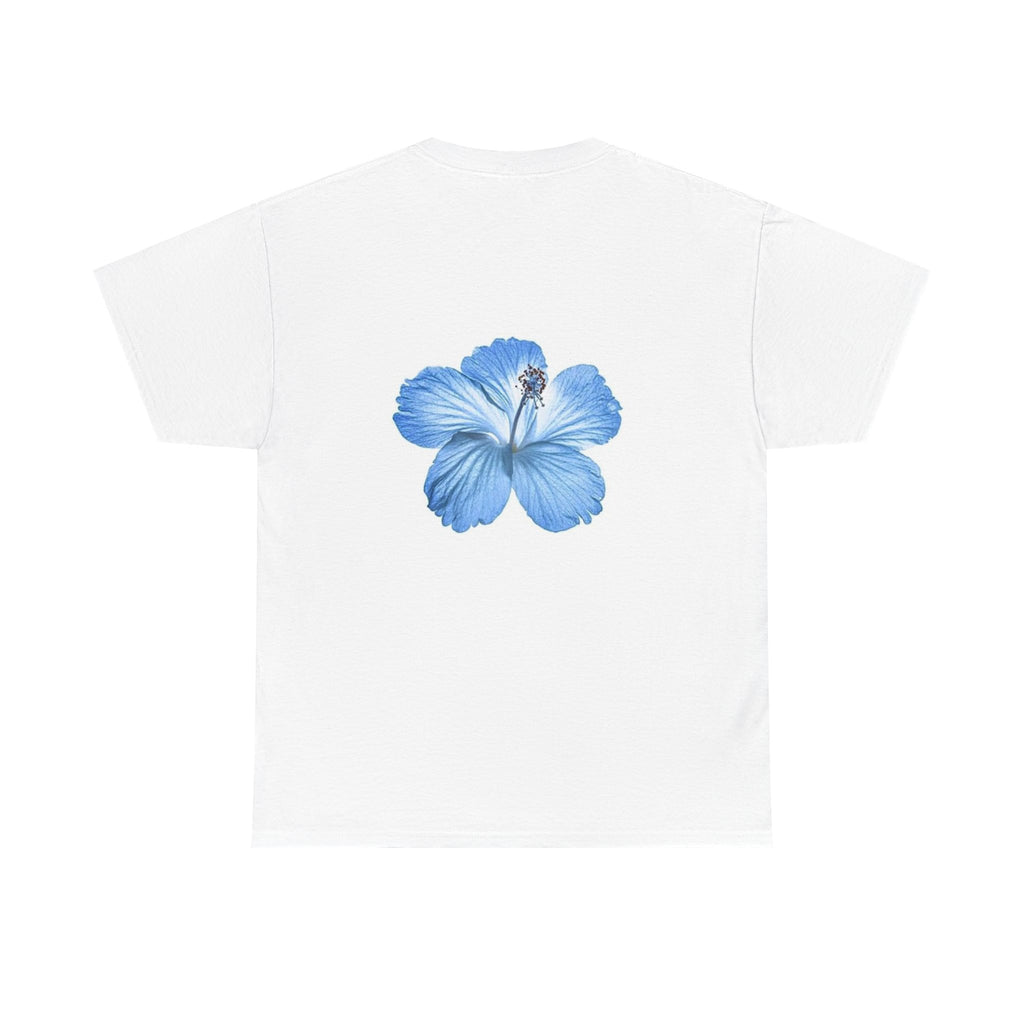 MADELINE MAE Blue Hibiscus Flower Tee