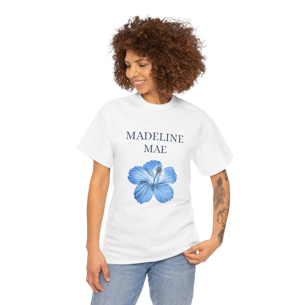 MADELINE MAE Blue Hibiscus Flower Tee